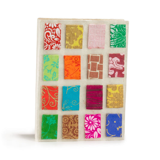Lokta Mini Tiles Notebook – Medium (15x12cm) – 45 Leaves – Natural
