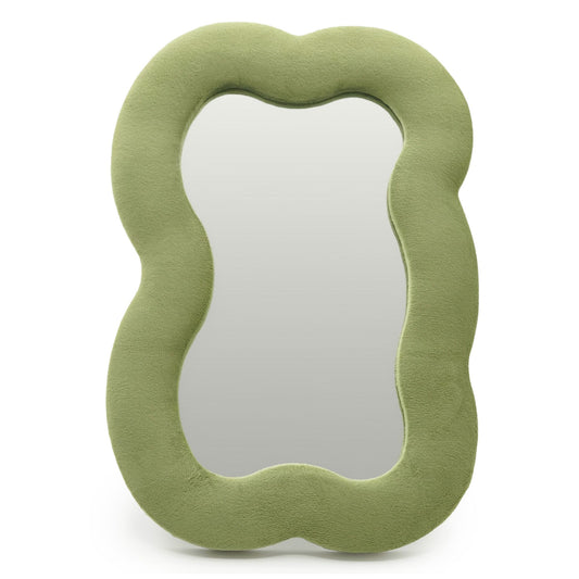 Soft Squiggly Mirror - Large Cloud - Moss Green (33.4x23.5x2.3cm)