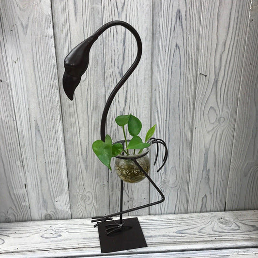 Hydroponic Home Décor - Tall Flamingo One Pot Stand