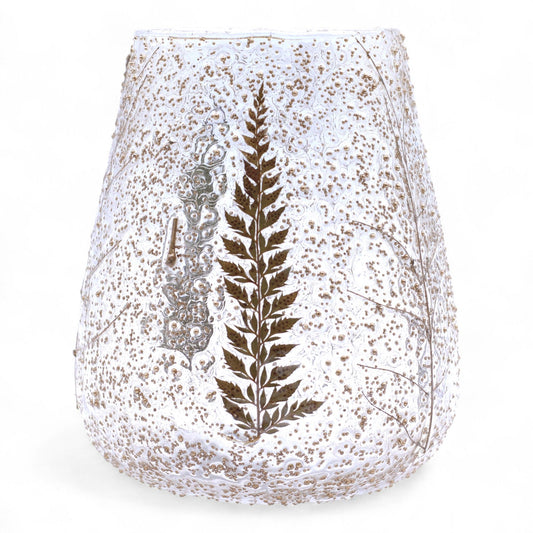 Natural Floral Glass - Large Bowl Candle Holder - Pino - (15x12cm)