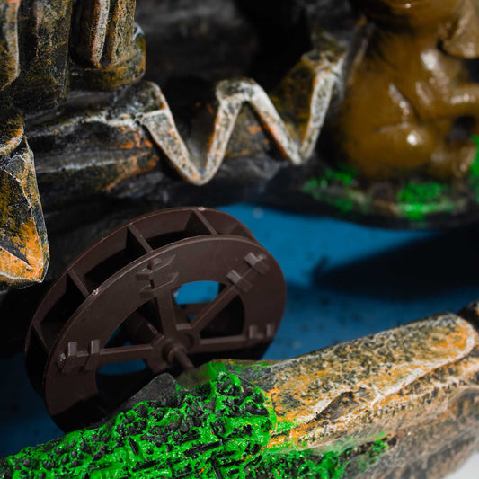Elephants in Love Tabletop Water Feature with Crystal Ball, Light & Watermill (30x20x35cm)