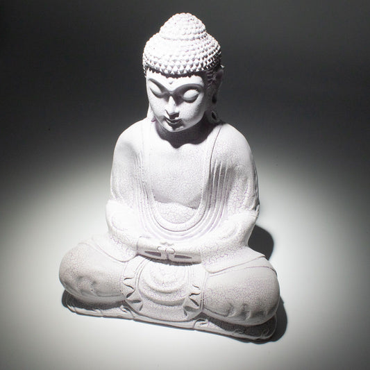 Meditation Buddha Lamp Lavender Crackle - Oval Stand