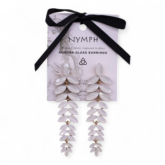 Pearl - Vintage Glass - Long Drop - Earrings