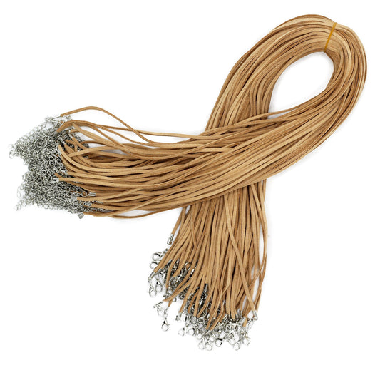 Faux Leather Pendant Cord -  2.5mm x 55cm - Tan A120