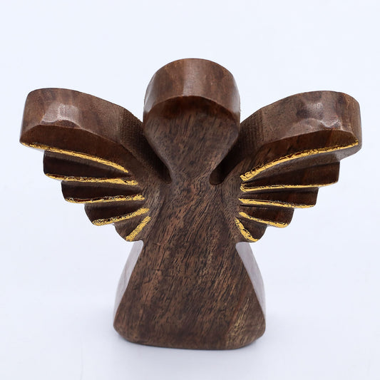 Large Mango Wood Angel - Gold Decor
