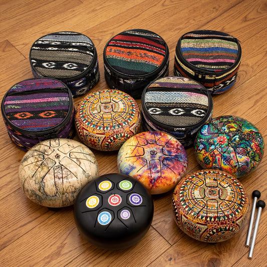 Low Med Happy Drum Black Chakra- 14x7cm