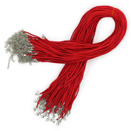Faux Leather Pendant Cord -  2.5mm x 55cm - Red A056