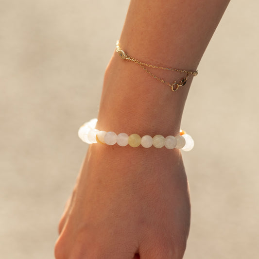 Petite Power Bracelet (17cmx6mm) - Moon Jade