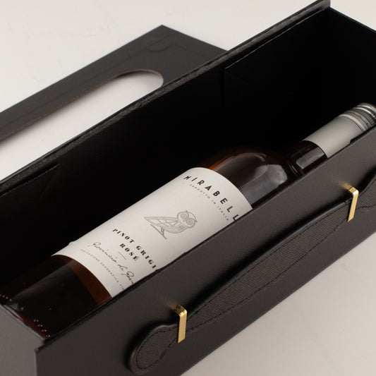 Flat Pack Gift Box - Wine Box Shape  (33.5x10x10.5cm) - Black
