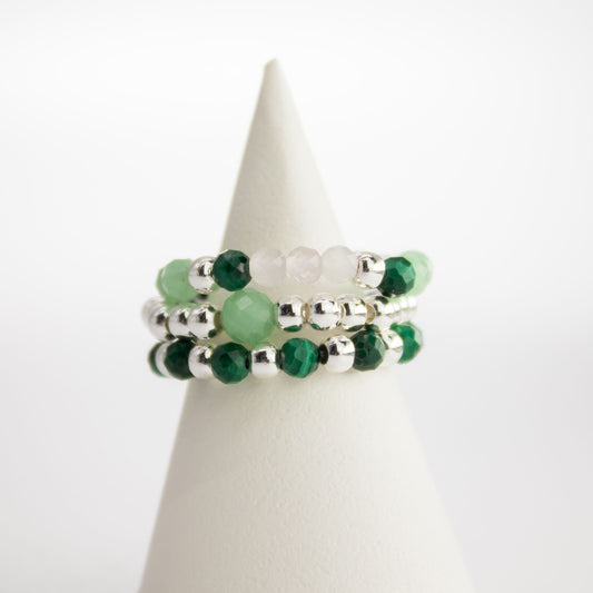 Nymph Spirit Gemstone Ring Set - Forest Spirit